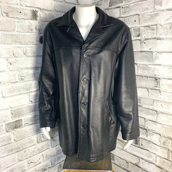 Vintage Danier Black Leather Blazer Jacket - Picture 1 of 16